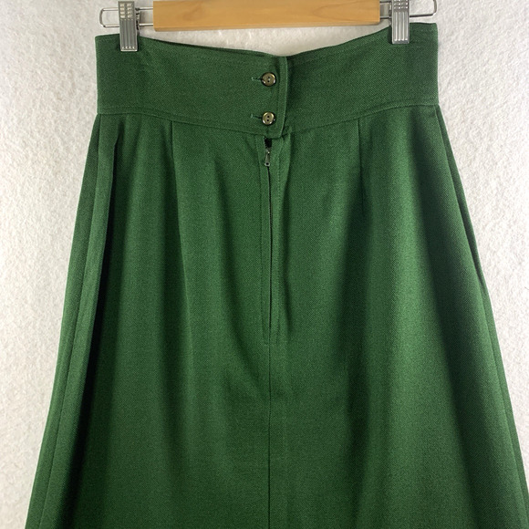 Vintage Womens Heavyweight Maxi Skirt Sz 26 Green Academia Countryside Preppy - Picture 4 of 11